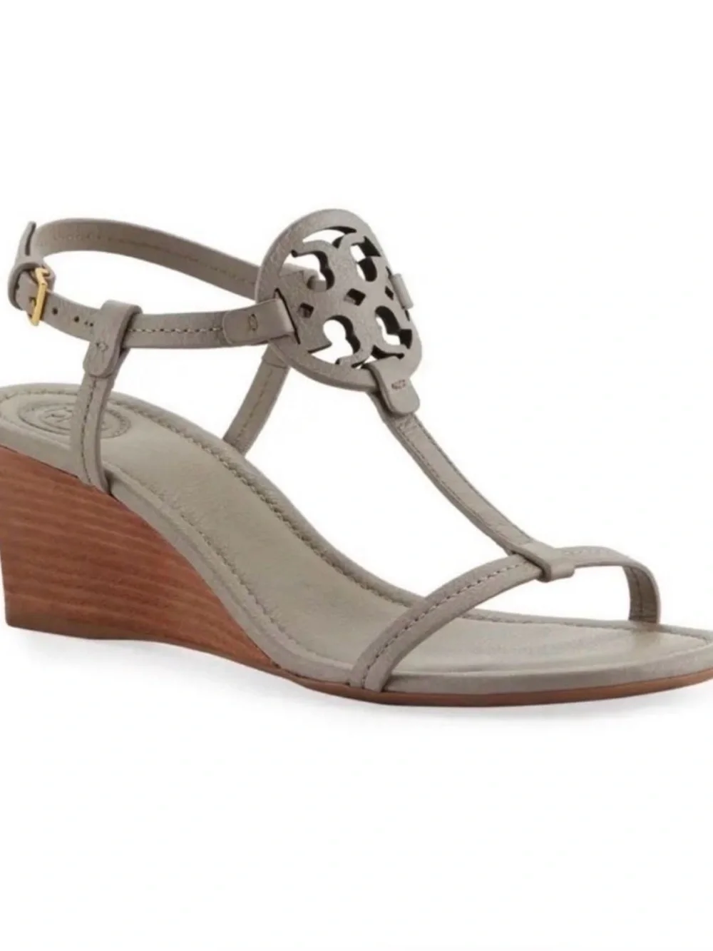 Tory Burch Mini Miller Women's 60mm Wedge Sandal Dust Storm Gray